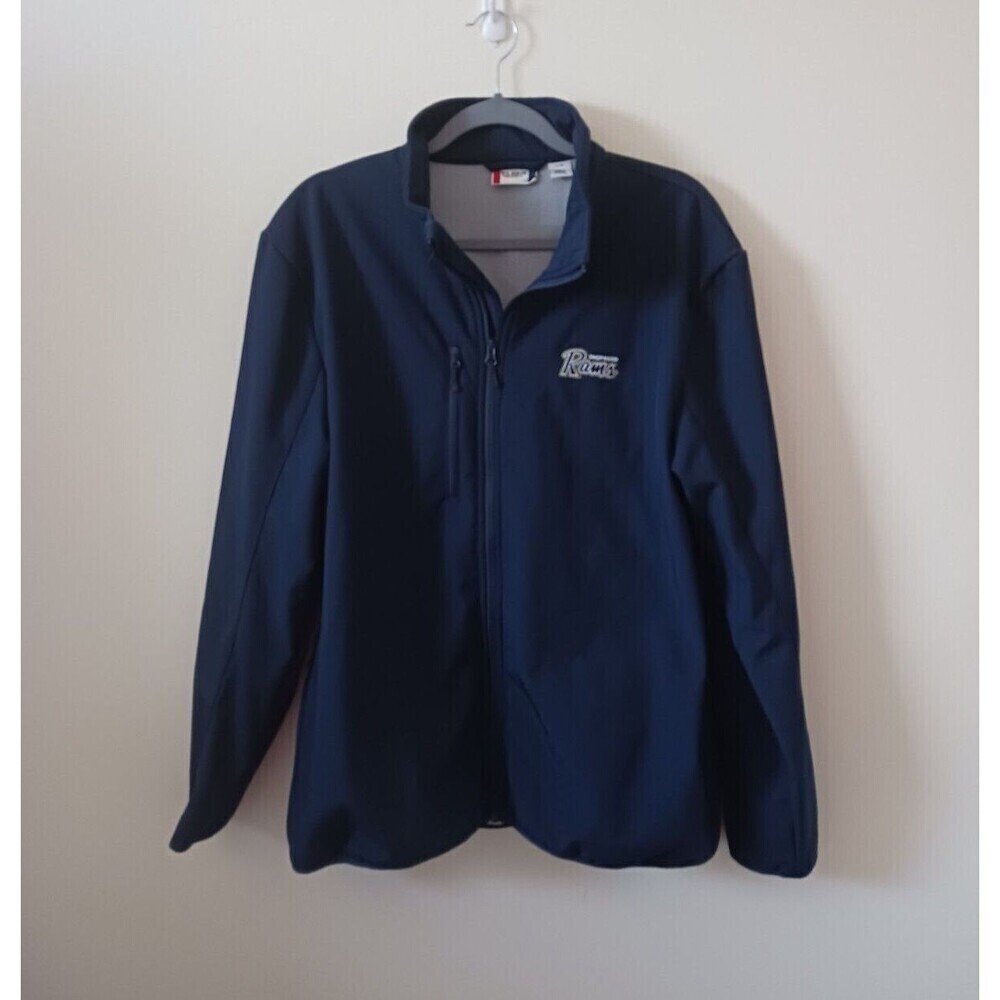 Clique Stepherd Rams Mens Blue‎ Jacket Full Zip Mock Neck Long Sleeve L